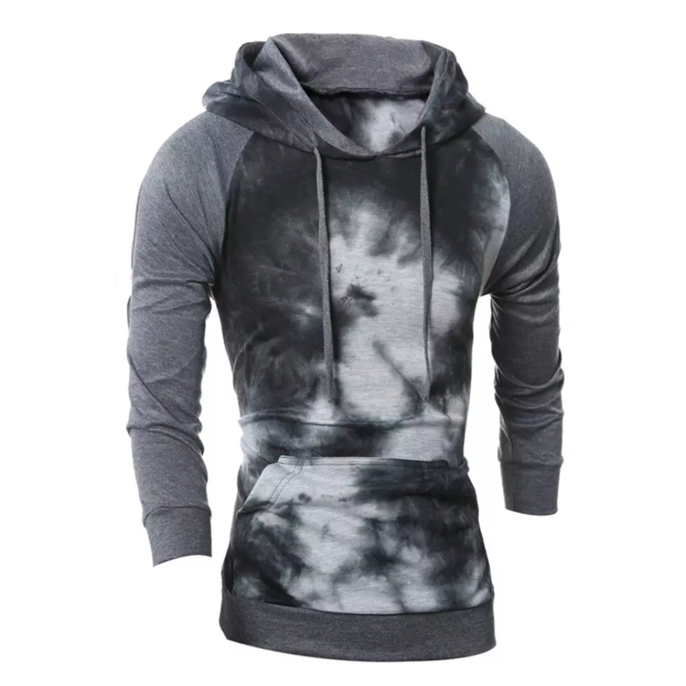 Men Casual Tie Dye Tops Slim Hoodies Mens Vintage